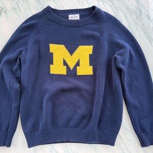 Hillflint Vintage Style University of Michigan Sweater with Yellow Block M Logo